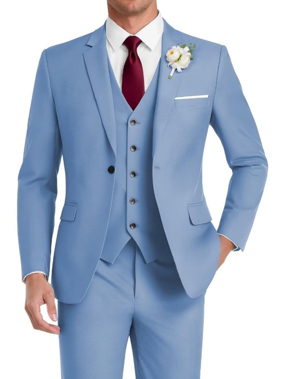 Stylish Men's 3 Piece Slim Fit Tuxedo Suit Set for Formal Events & Weddings